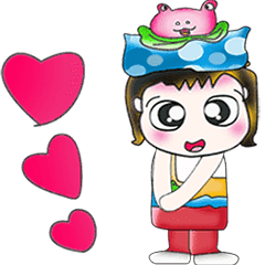 [LINEスタンプ] Hello！ My name is Hanaka. I love frog！！