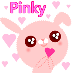 [LINEスタンプ] Pinky the little rabbit