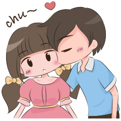 [LINEスタンプ] Funny Couple In Love