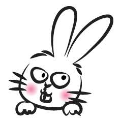 [LINEスタンプ] funny rabbit face