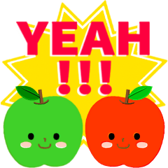 [LINEスタンプ] RED＆GREEN☆リンゴの日常カジュアルセットの画像（メイン）