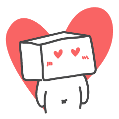 [LINEスタンプ] Cubeman falling in loveの画像（メイン）