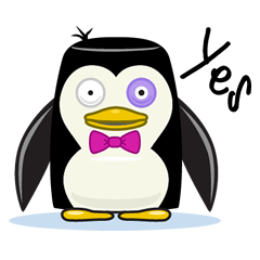 [LINEスタンプ] Purple-eye Penguin