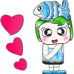 [LINEスタンプ] Mr. Tama and fish. ^_^