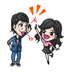 [LINEスタンプ] ゆりな＆ともやのBuriBuri