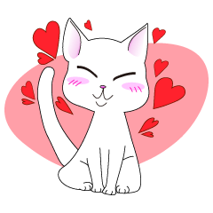[LINEスタンプ] White Cat Lady