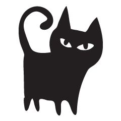 [LINEスタンプ] black cat talkの画像（メイン）