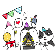 [LINEスタンプ] Happy little friends