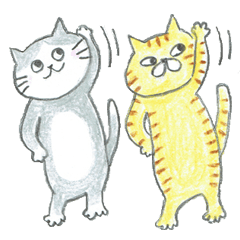 [LINEスタンプ] はちわれくんとちゃとらパイセン