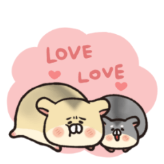 [LINEスタンプ] Hamsters mochi＆black