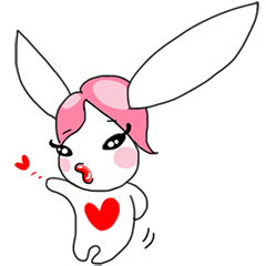 [LINEスタンプ] Pink haired rabbit