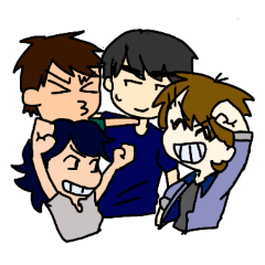 [LINEスタンプ] Four amusing fellow us