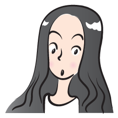 [LINEスタンプ] long hair girl