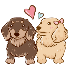 [LINEスタンプ] happy dachshund