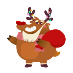 [LINEスタンプ] Rudolph the Fluffy Red Nose Reindeer
