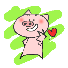 [LINEスタンプ] FUNNY BIG HEAD PIG:HAPPY LIFE