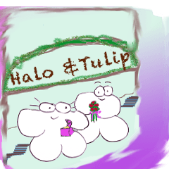 [LINEスタンプ] Halo and Tulip: Modern Living. Sort of！