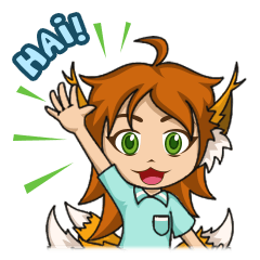 [LINEスタンプ] ruchii the five-tailed fox girl