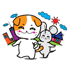 [LINEスタンプ] Scottish Fold and Indy mouse