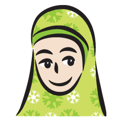 [LINEスタンプ] green scarf girl