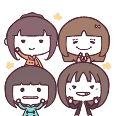 [LINEスタンプ] なかよし4にんぐみの画像（メイン）