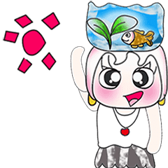 [LINEスタンプ] Miss. Hinamori and fish. ^___^