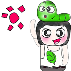 [LINEスタンプ] Mr. Fujisaki and worm. ^_^ Wow！！