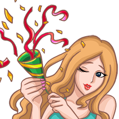 [LINEスタンプ] Lady Anna-New year celebration