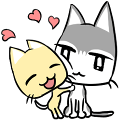 [LINEスタンプ] うすくち猫 と みりんちゃん