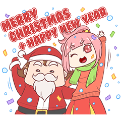 [LINEスタンプ] Boni ＆ Pink: Christmas ＆ New Year