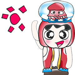 [LINEスタンプ] ... Mr. Hunta and squid.