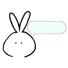 [LINEスタンプ] ふきだし！無表情うさちゃん