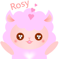 [LINEスタンプ] Rosy the Pink fluffy lamb