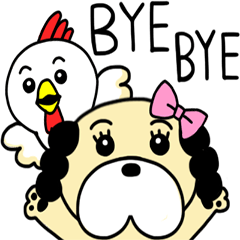 [LINEスタンプ] 犬とにわとりが動くよ