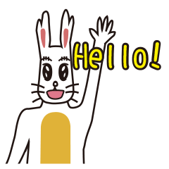 [LINEスタンプ] English version rabbit say