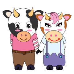 [LINEスタンプ] pretty cow