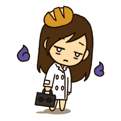 [LINEスタンプ] Dietitian Bread : working life.