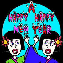 [LINEスタンプ] Her name is Lilly . HAPPY NEW YEAR ver