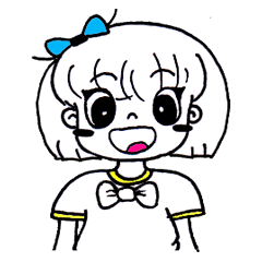 [LINEスタンプ] Girl ,Blue Ribbon