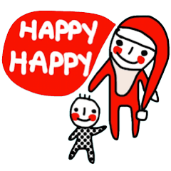 [LINEスタンプ] Merry Christmas and Happy New Year (Dot)