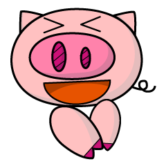 [LINEスタンプ] Wonka : pig's head and hands.