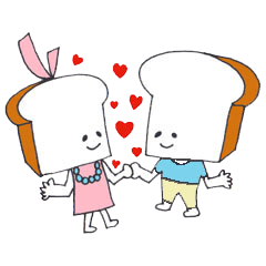 [LINEスタンプ] 食パンくんと食パンちゃん