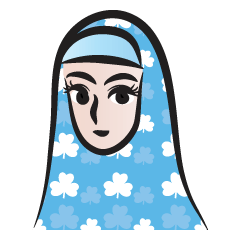 [LINEスタンプ] blue scarf woman