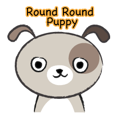 [LINEスタンプ] Round round puppyの画像（メイン）