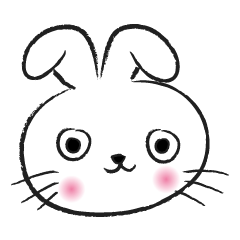 [LINEスタンプ] round face rabbit