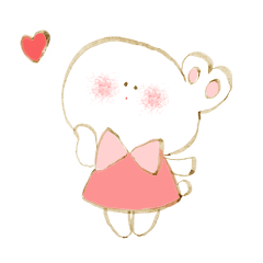 [LINEスタンプ] うさぎの女の子 ぽっぽちゃん
