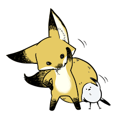 [LINEスタンプ] しっぽキツネときどきシマエナガ