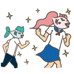 [LINEスタンプ] Fish High School