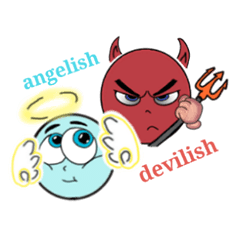 [LINEスタンプ] Angelish vs Devilish