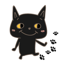 [LINEスタンプ] Who said the black cat is not cute
